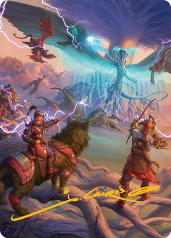 All-Out Assault Art Card (50/54) (Gold-Stamped Signature) [Tarkir: Dragonstorm Art Series]