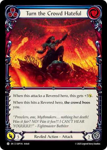 Turn the Crowd Hateful (Blue) [SUP116] (Super Slam)  Rainbow Foil