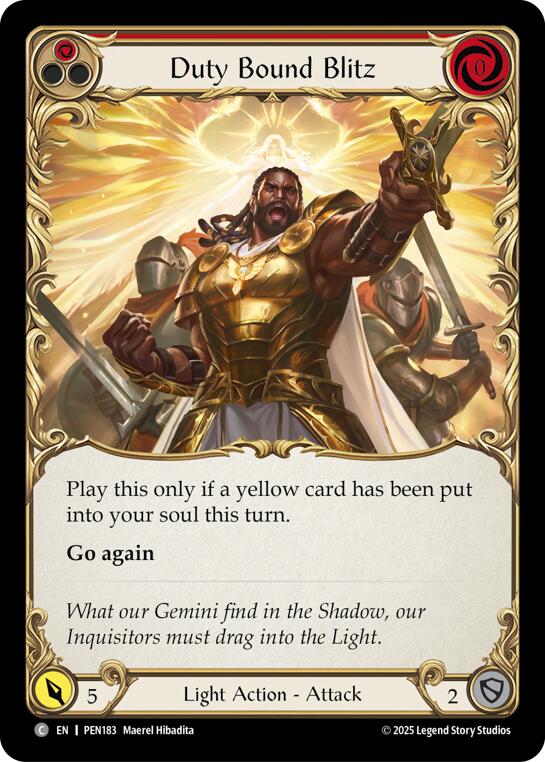 Duty Bound Blitz (Red) (Rainbow Foil) [PEN183] (Compendium of Rathe)  Rainbow Foil