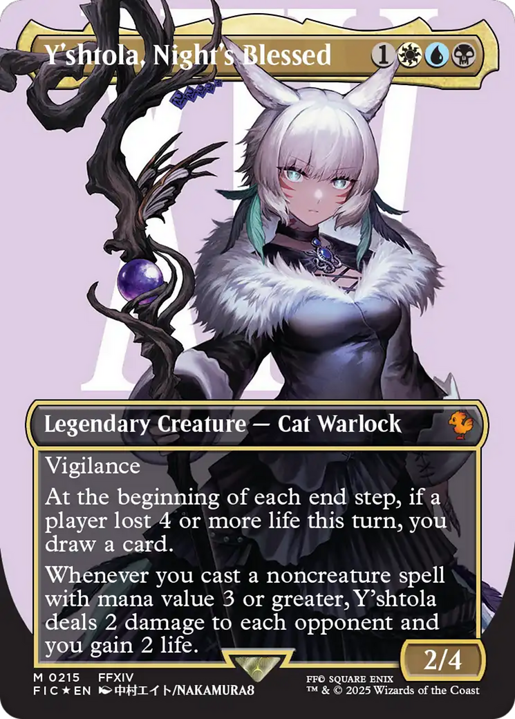 Y'shtola, Night's Blessed (Borderless) (Surge Foil) [FINAL FANTASY Com Y'shtola, Night's Blessed (Borderless) (Surge Foil) [FINAL FANTASY Com