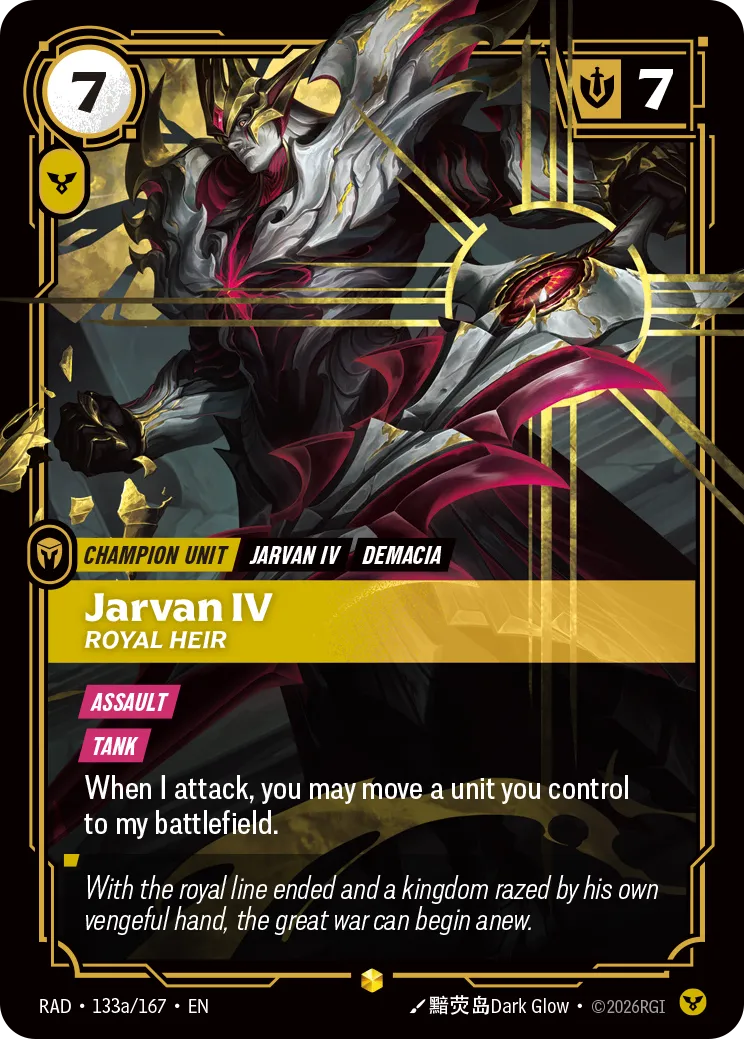 Jarvan IV - Royal Heir (Alternate Art) [RAD-133A/167]