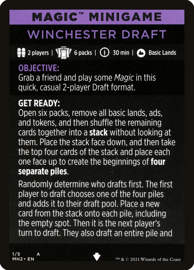 Winchester Draft (Magic Minigame) [Modern Horizons 2 Minigame]