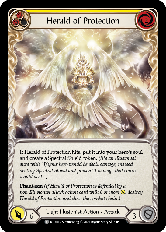 Herald of Protection (Yellow) [MON015] (Monarch)  1st Edition Normal